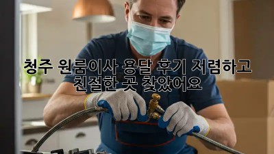 청주 원룸이사 용달 후기: 저렴하고 친절한 곳 찾았어요! 😍